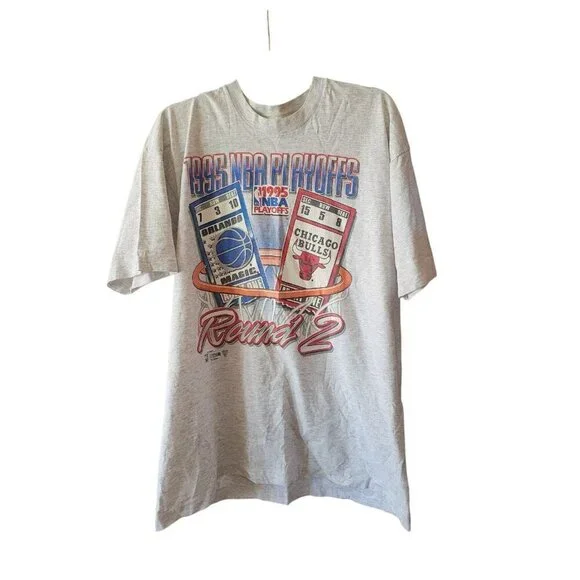 Vintage NBA 1995 playoffs Bulls Magic Round 2 Single Stitch Shirt Salem Men’s XL - Picture 3 of 7